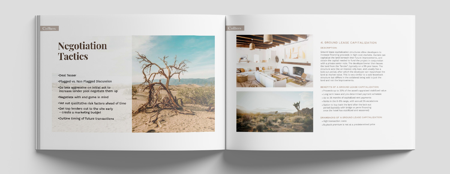Colliers hospitality brand and signage presentation mockup