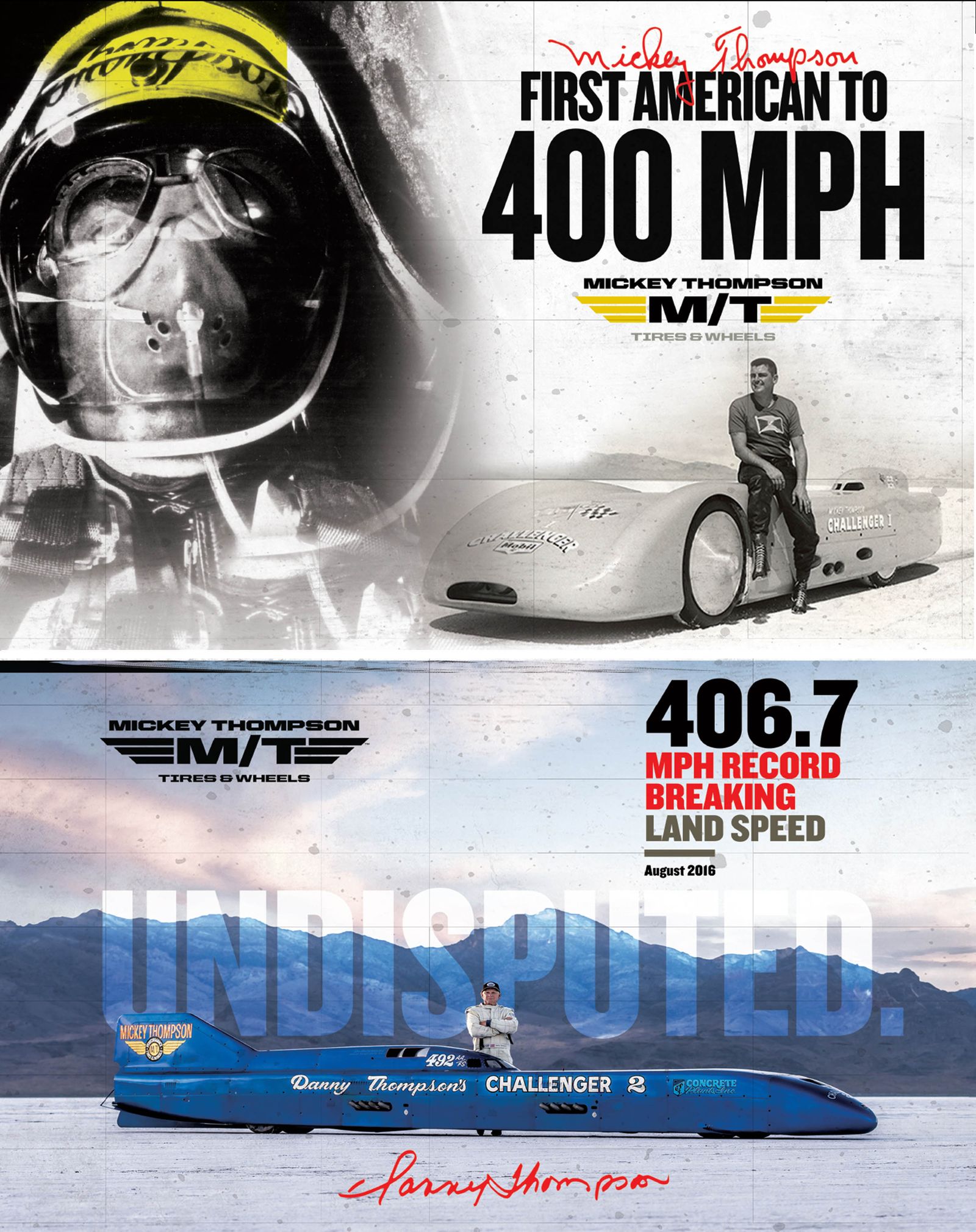 Mickey Thompson heritage timeline design